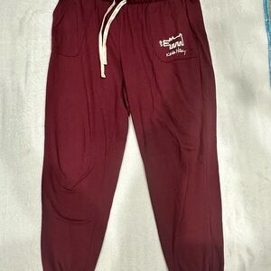 Men/Women Maroon Track Joggers with Drawstring Waist